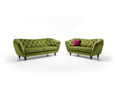 Chesterfield 3+2 posti divano in tessuto imbottito divano set Design