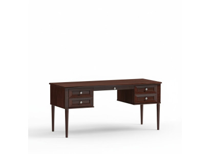 Nobile scrivania da ufficio in legno, tavolo classico stile antiquariato Monaco.