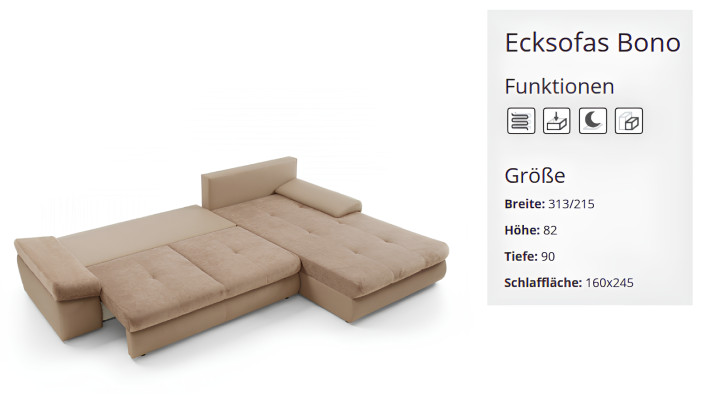 Divano letto Divano Imbottito Divano ad angolo Tessuto Set di sedili Funzionale Divano Salotto