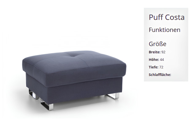 Pouf XXL da club lounge, poggiapiedi in pelle e tessuto, ottomana designer, pufa nuovo.
