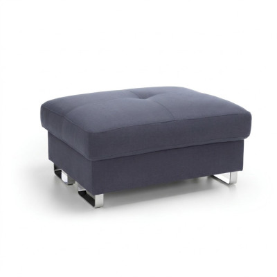 Pouf XXL da club lounge, poggiapiedi in pelle e tessuto, ottomana designer, pufa nuovo.