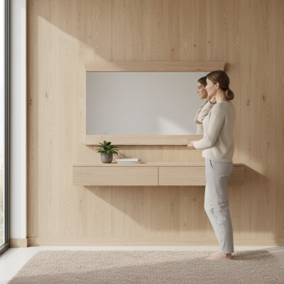 Specchio Specchio da parete designer Ingresso Soggiorno Bagno Legno Vetro design Aspen AS-L1