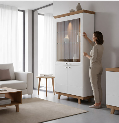 Mobile vetrina moderna Armadietto Soggiorno Armadio alto Armadietto per Hotel Aspen AS-W2
