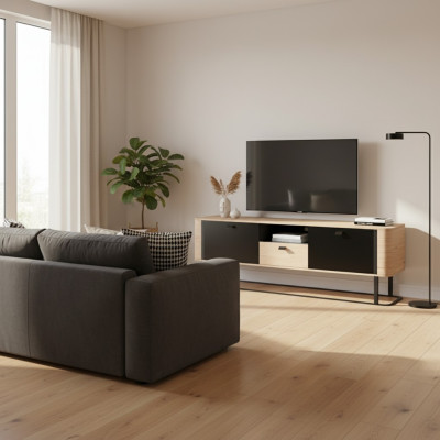 mobile porta TV in stile moderno con tavolino, mobile TV, mobile in legno