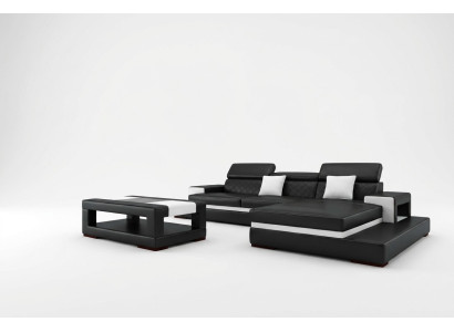 XXL divano in pelle ad angolo design grande divano imbottito set seduta angolare