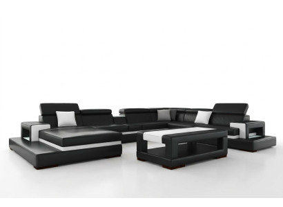 XXL Divano in pelle ad angolo Design Grande divano Poltrona angolo decorazione mobilio