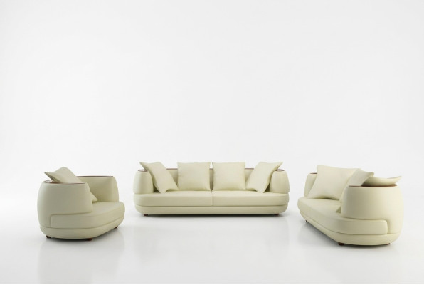 Set di divani di design di lusso Classica poltrona in pelle Set divano