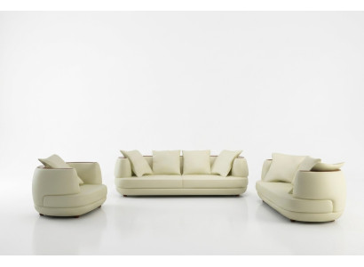 Set di divani di design di lusso Classica poltrona in pelle Set divano