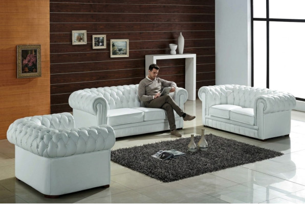 Chesterfield Set di divani classici da soggiorno, divano componibile con divano in velluto