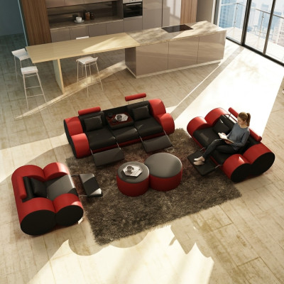 Divano moderno per il soggiorno, set di poltrone imbottite, divani design 3+2+1.