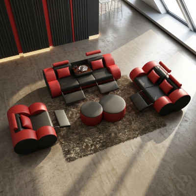 Divano moderno per il soggiorno, set di poltrone imbottite, divani design 3+2+1.