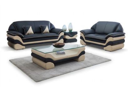 Tavolino classico di lusso in pelle da designer per soggiorno.