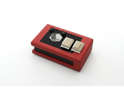 Tavolino design imbottito per soggiorno moderno con divano.  