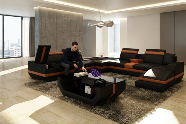 Tavolini da salotto di lusso in pelle di design Polser tavolino da salotto in pelle sala da pranzo