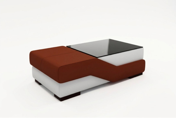 Designer Tavolo in vetro Tavolo Imbottito Moderno Soggiorno Divano in Pelle Sofa