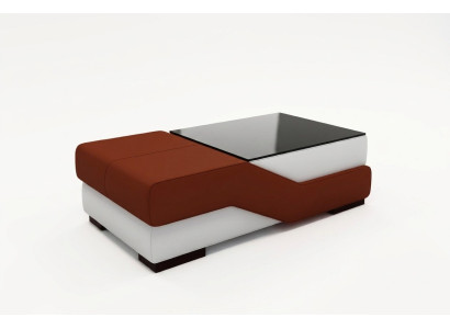 Designer Tavolo in vetro Tavolo Imbottito Moderno Soggiorno Divano in Pelle Sofa