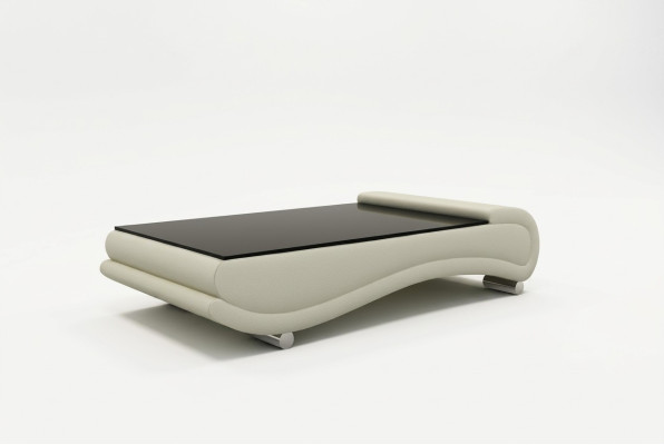 Tavolino Tavolo Imbottito Design Tavolino in Vetro Tavolino Lato in Pelle Divano Tavoli