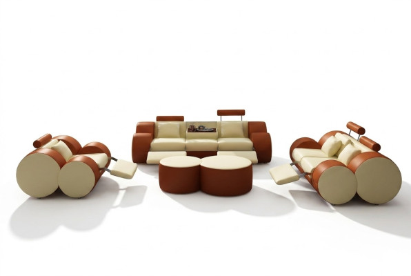 Set di divani imbottiti di design in pelle XXL divano 3+2+1 moderno divani sofa