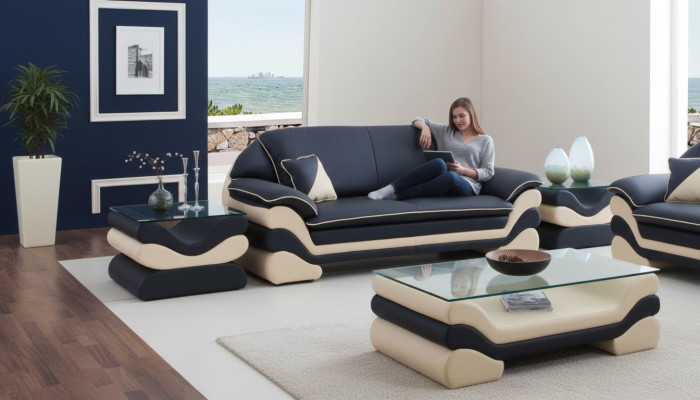 Divano in pelle classico a 3 posti, divani, divani designer imbottiti.