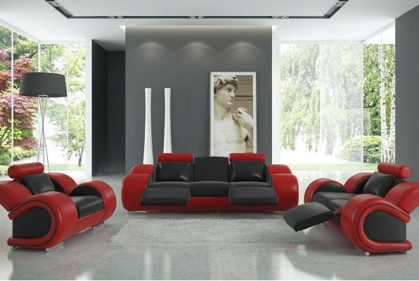 Divano in pelle Divano angolare a 3 posti Design Moderno Sofa 3 posti Berlino