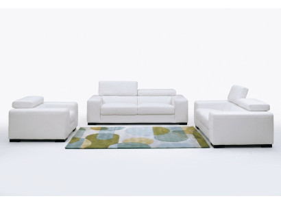 Sofà design divano 3+2 set imbottito in pelle divano decorativo soggiorno