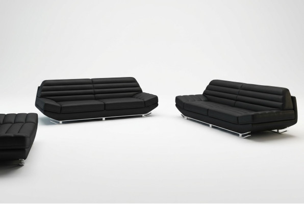 Set divano design 3+2 in pelle per il salotto