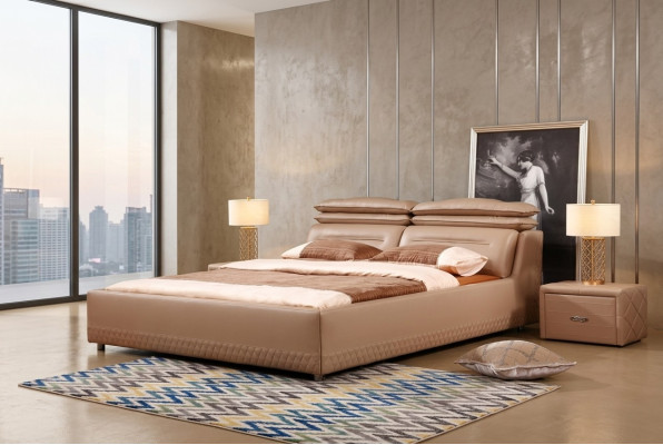 Design moderno letto XXL letto di lusso stile hotel doppio in pelle 140 160
