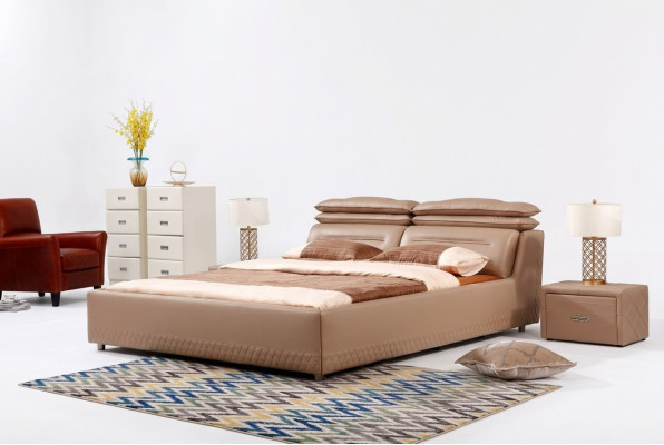 Design moderno letto XXL letto di lusso stile hotel doppio in pelle 140 160