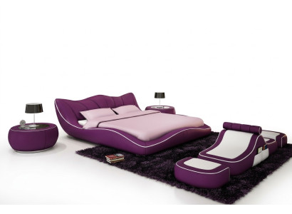 Design moderno Letto XXL Letti decorativi Stile di lusso Doppi Hotel Pelle