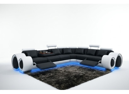 Divano multifunzione Divano Imbottito Divano ad angolo Divano in pelle Sofa XXL