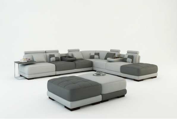 XXL Divano Designer Angolare a Forma di L con Rivestimento