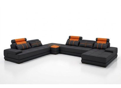 XXL divano ad angolo di design con imbottitura, set da salotto angolare, divano, sofà.