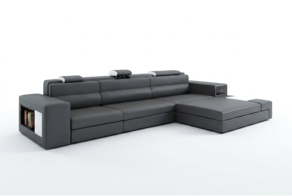 Design XXL Grande divano ad angolo imbottito angolare Forma a L divano in pelle Set di divani