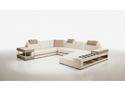 Design Angoli Big XXL Divano ad angolo in pelle Divani Set
