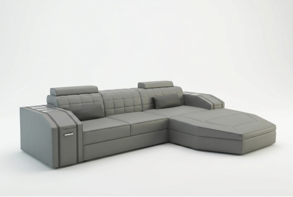 Design Divano d'angolo imbottito in pelle divani set XXL soggiorno