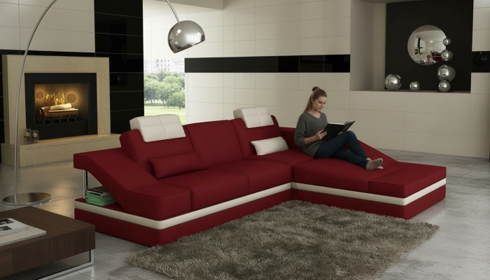 Design angoli imbottiti angolo divano XXL BigCouch divani in pelle set