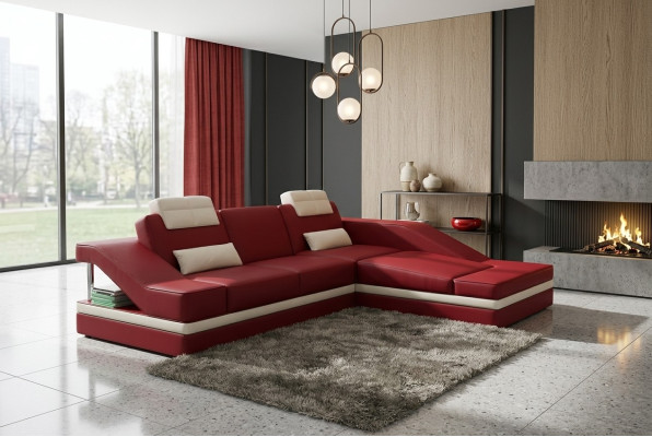Design angoli imbottiti angolo divano XXL BigCouch divani in pelle set