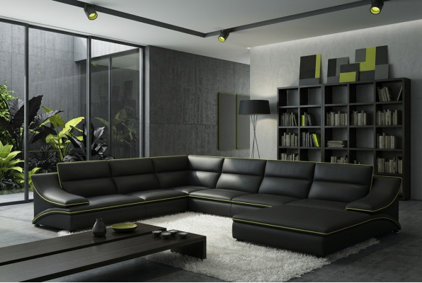 Design XXL Grandi Angoli Imbottiti Angolo Divano Divano in Pelle Set di Divani
