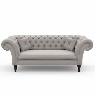 Divano design Chesterfield rivestito in pelle tessuto sofà divani divani 3 posti nuovo