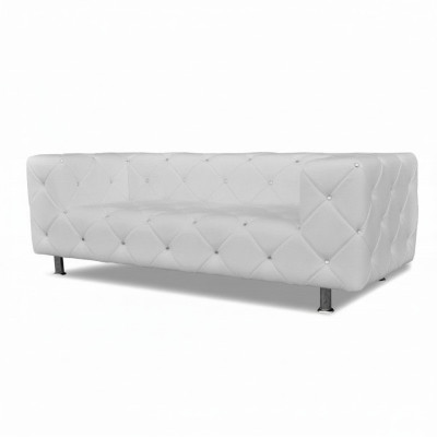 Divano Chesterfield in pelle con design di cristalli, nuovi divani imbottiti.