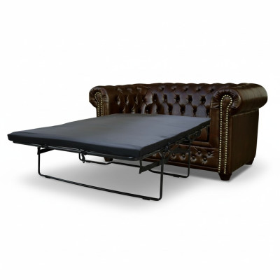 Divano Chesterfield York a 2 posti con funzione letto, divano imbottito, divani nuovi.