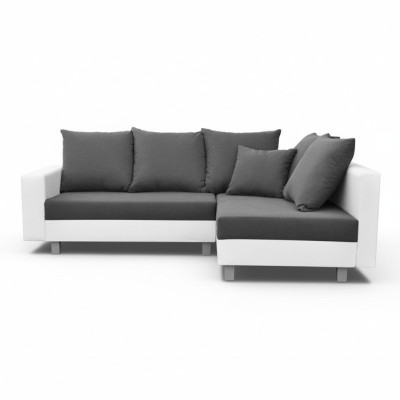 Design divano angolare a L con funzione letto tessuto imbottito nuovo