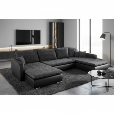 Design divano angolare Elena con funzione letto, divano, imbottito, seduta, divani angolari XXL, nuovo.