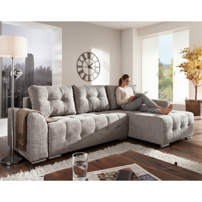Divano angolare con design Loft con funzione letto, divano, imbottito, sedile, angolo, divani, divano letto.
