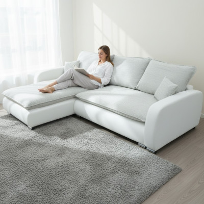 Design divano ad angolo tessuto funzione letto divano imbottito seduta divani angolari divano letto