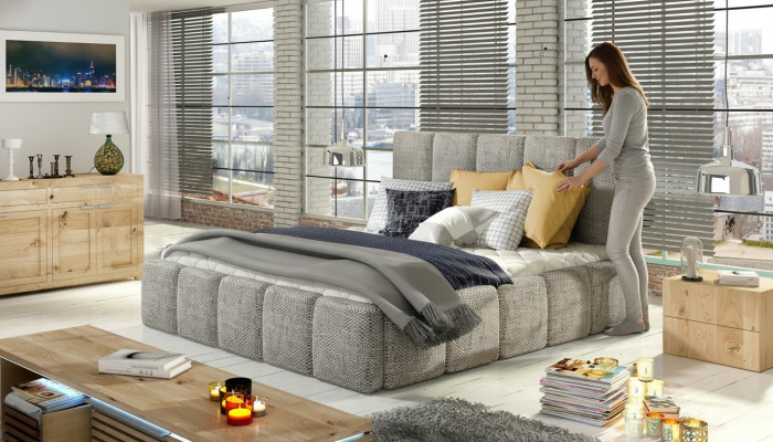 Moderno design di lusso XXL letto stile hotel doppio in pelle 140 160.