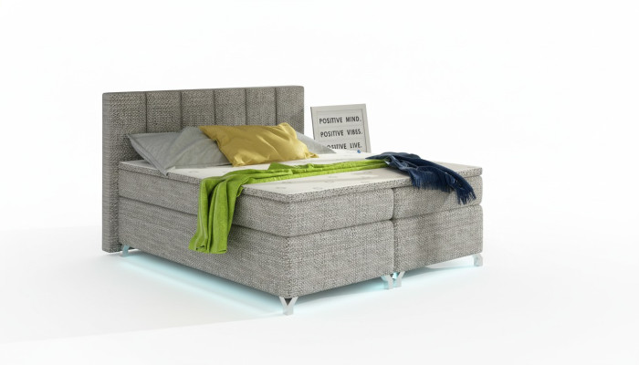 Boxspring Bed 180x200cm Letti Alberghieri in Pelle Completi con Contenitore Topper