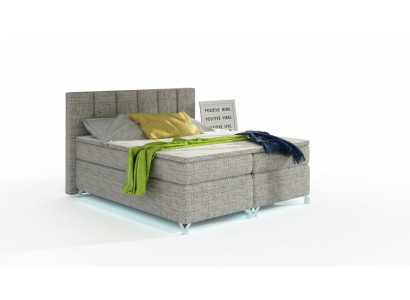 Boxspring Bed 180x200cm Letti Alberghieri in Pelle Completi con Contenitore Topper