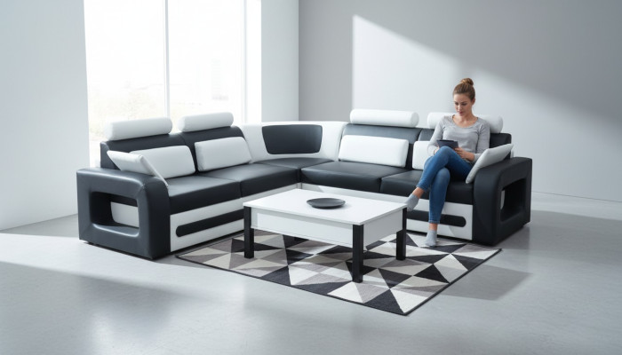 Divano letto Divano Imbottito Divano angolare Salotto Tessuto Sedia Set Funzionale