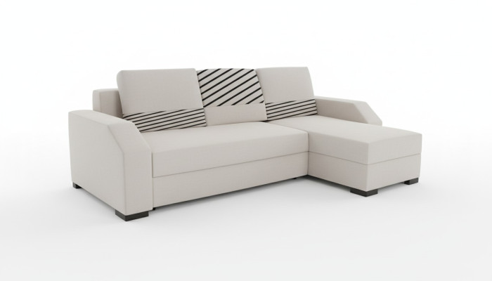 Divano letto, divano imbottito soggiorno divano ad angolo funzionale con pouf.